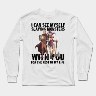 Roleplaying RPG Couple Gift Valentines Day Barbarian Wizard Long Sleeve T-Shirt